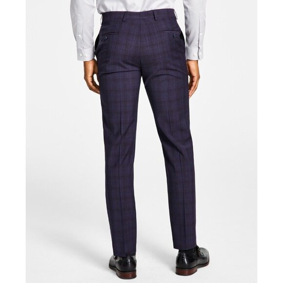 Michael Kors Men's Modern Fit Wool-Blend Plaid Suit Pants Blue Size 32x30 $190 - Picture 2 of 3